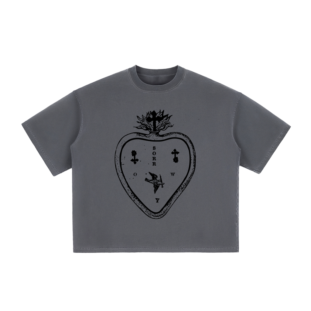 SORROW/SORRY SACRED HEART Boxy Vintage Washed T-Shirt